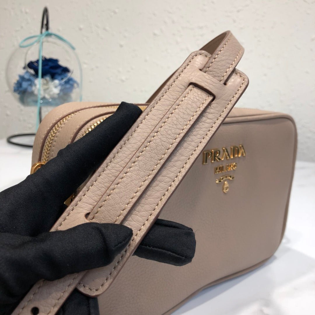 Replica Prada 1BH082 Leather bag with shoulder strap Light Pink Gold