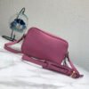 Replica Prada 1BH082 Leather bag with shoulder strap Rose Red Gold