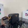 Replica Prada 1BH082 Leather bag with shoulder strap Black Gold