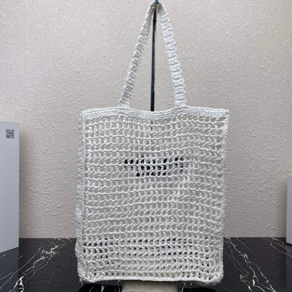 6532520f60f53.jpg Replica Prada 1BG393 Raffia tote bag White
