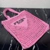 6532521b423e8.jpg Replica Prada 1BG393 Raffia tote bag Rose red