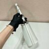 Replica Prada 1BE059 Mini brushed-leather bucket bag White