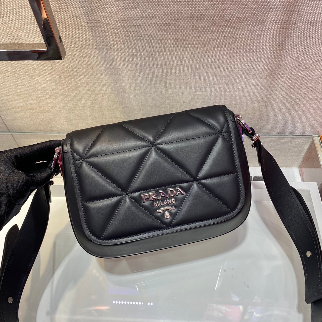 Replica Prada 1BD283 Women's Spectrum Leather Shoulder Bag Black