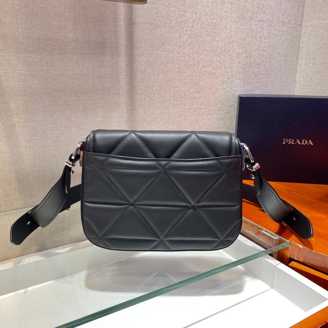 Replica Prada 1BD283 Women's Spectrum Leather Shoulder Bag Black