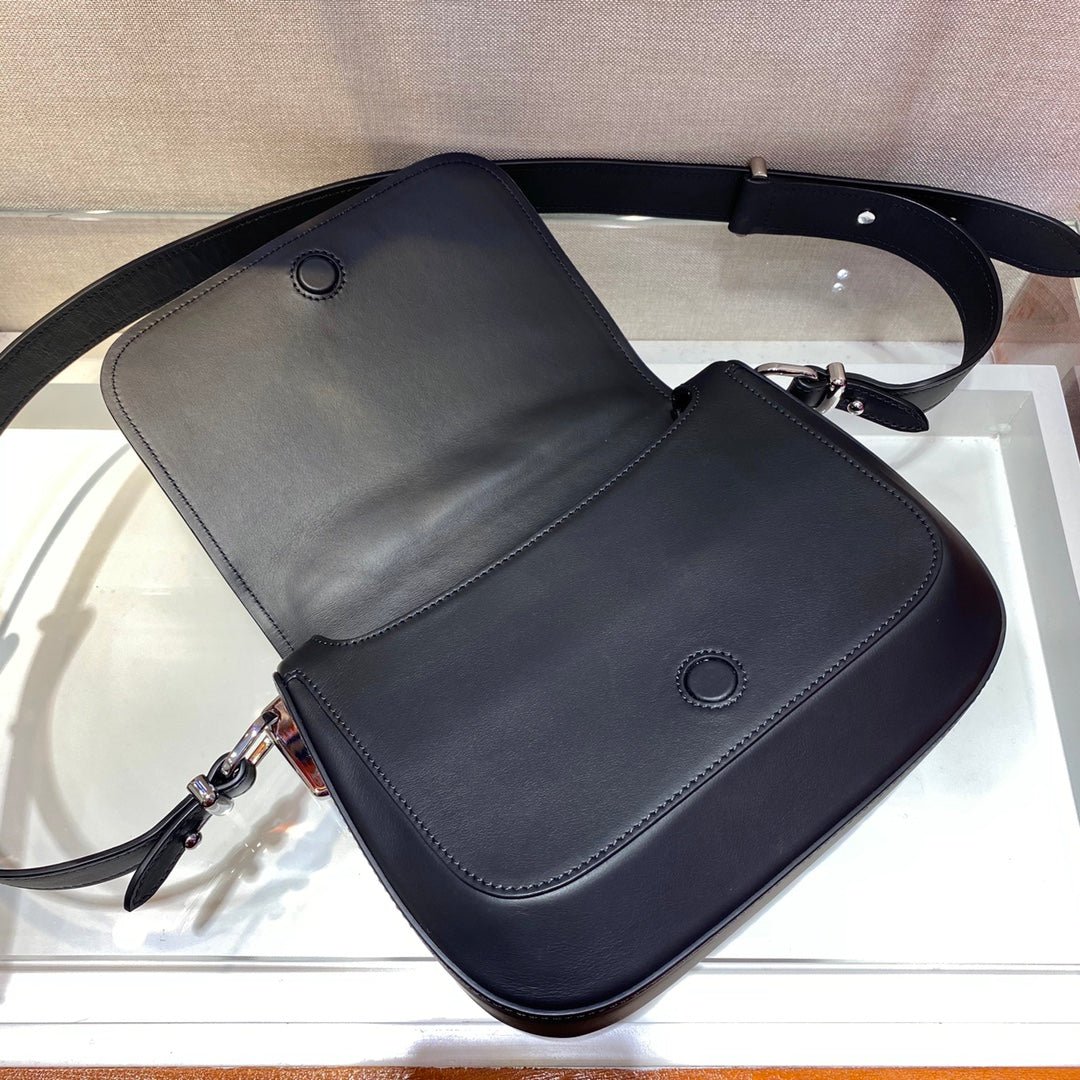 Replica Prada 1BD283 Women's Spectrum Leather Shoulder Bag Black