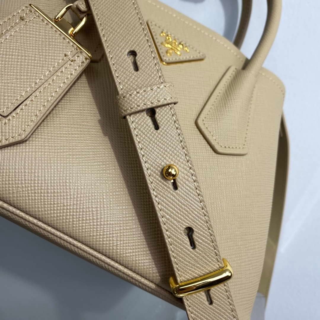 Replica Prada 1BG443 Prada Double Saffiano leather mini bag Tan