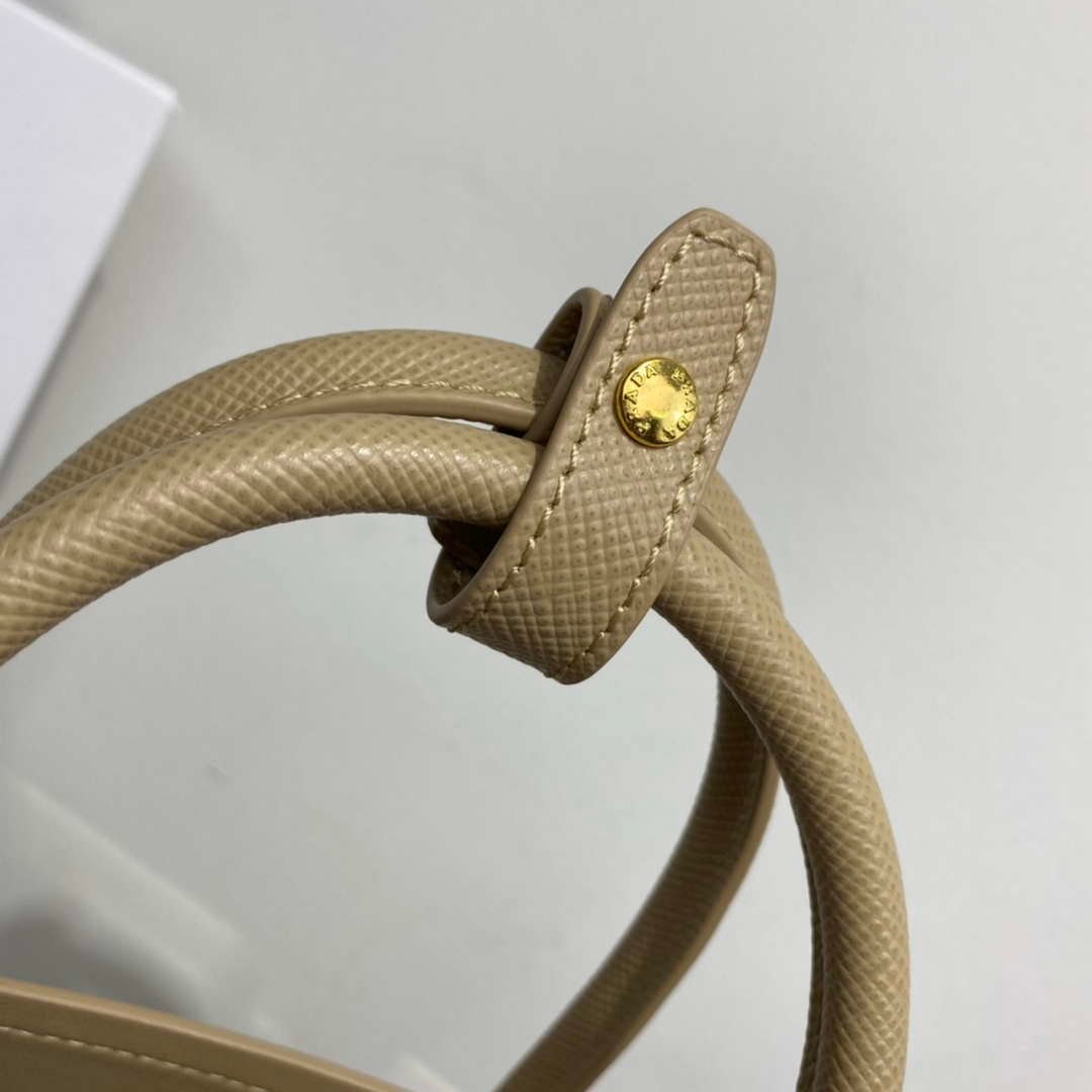 Replica Prada 1BG443 Prada Double Saffiano leather mini bag Tan