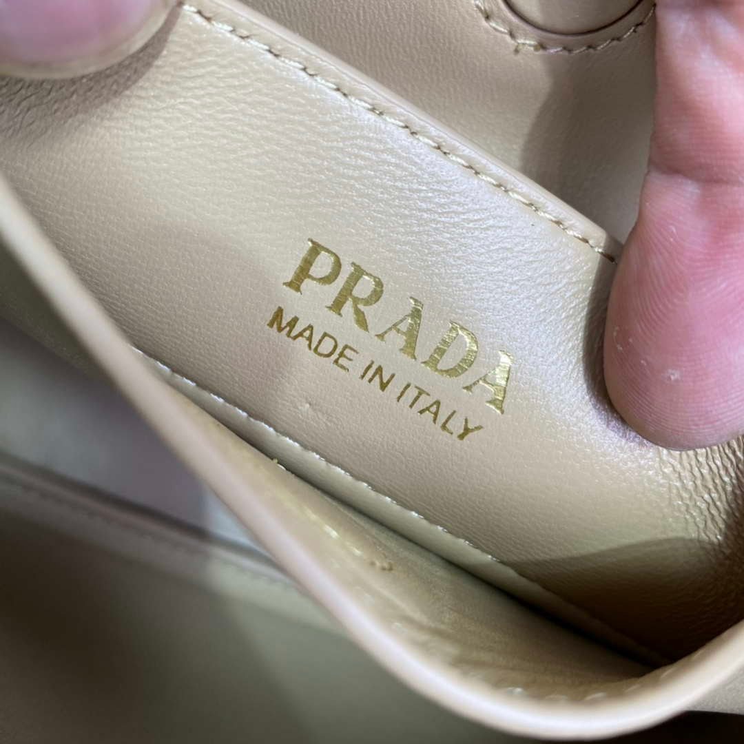 Replica Prada 1BG443 Prada Double Saffiano leather mini bag Tan