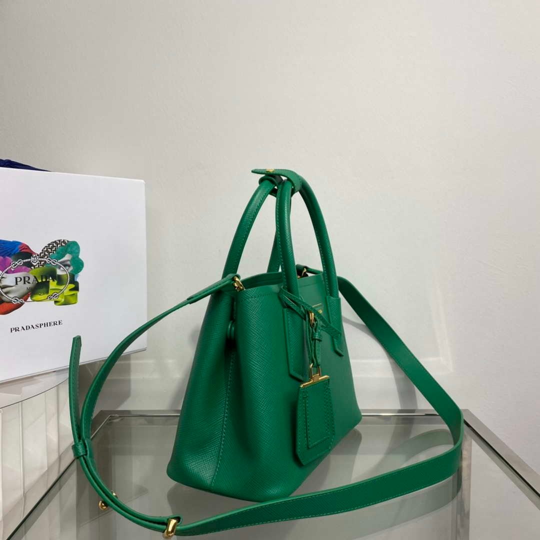Replica Prada 1BG443 Prada Double Saffiano leather mini bag Green