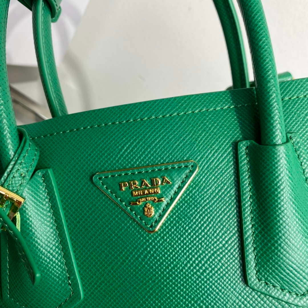 Replica Prada 1BG443 Prada Double Saffiano leather mini bag Green