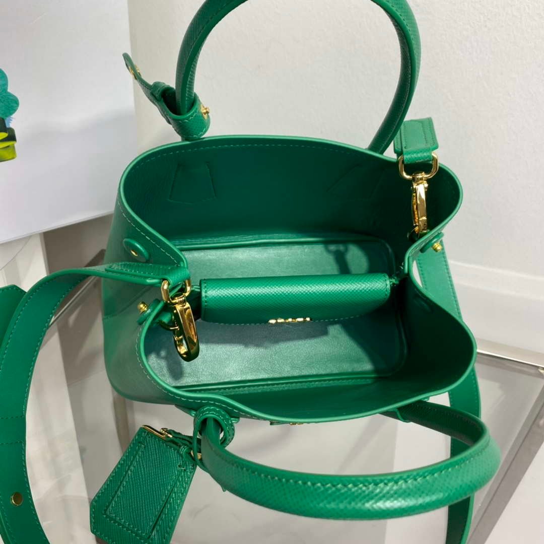 Replica Prada 1BG443 Prada Double Saffiano leather mini bag Green