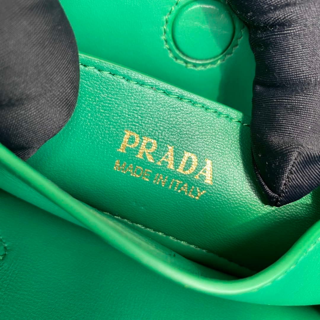 Replica Prada 1BG443 Prada Double Saffiano leather mini bag Green