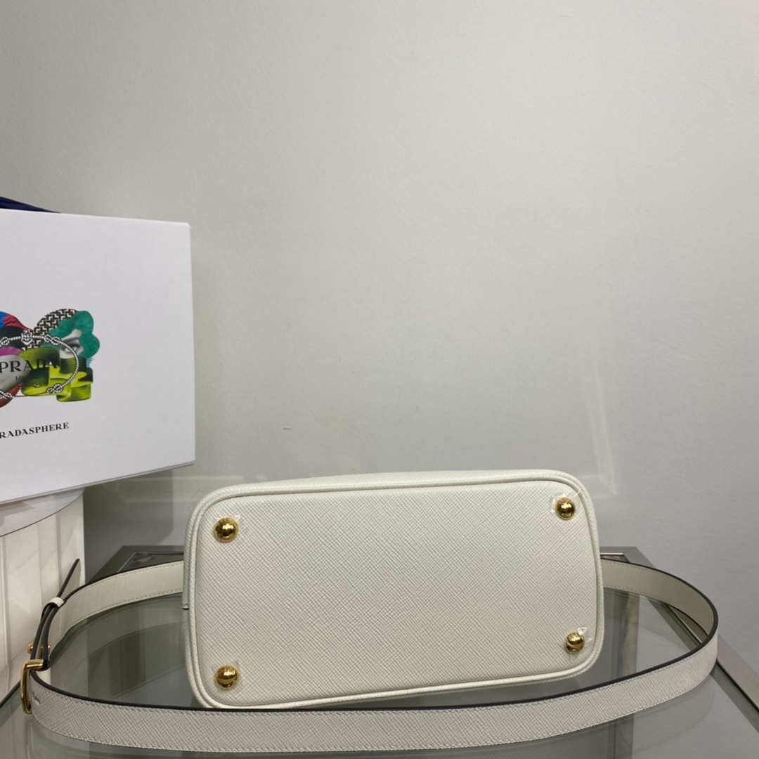 Replica Prada 1BG443 Prada Double Saffiano leather mini bag White
