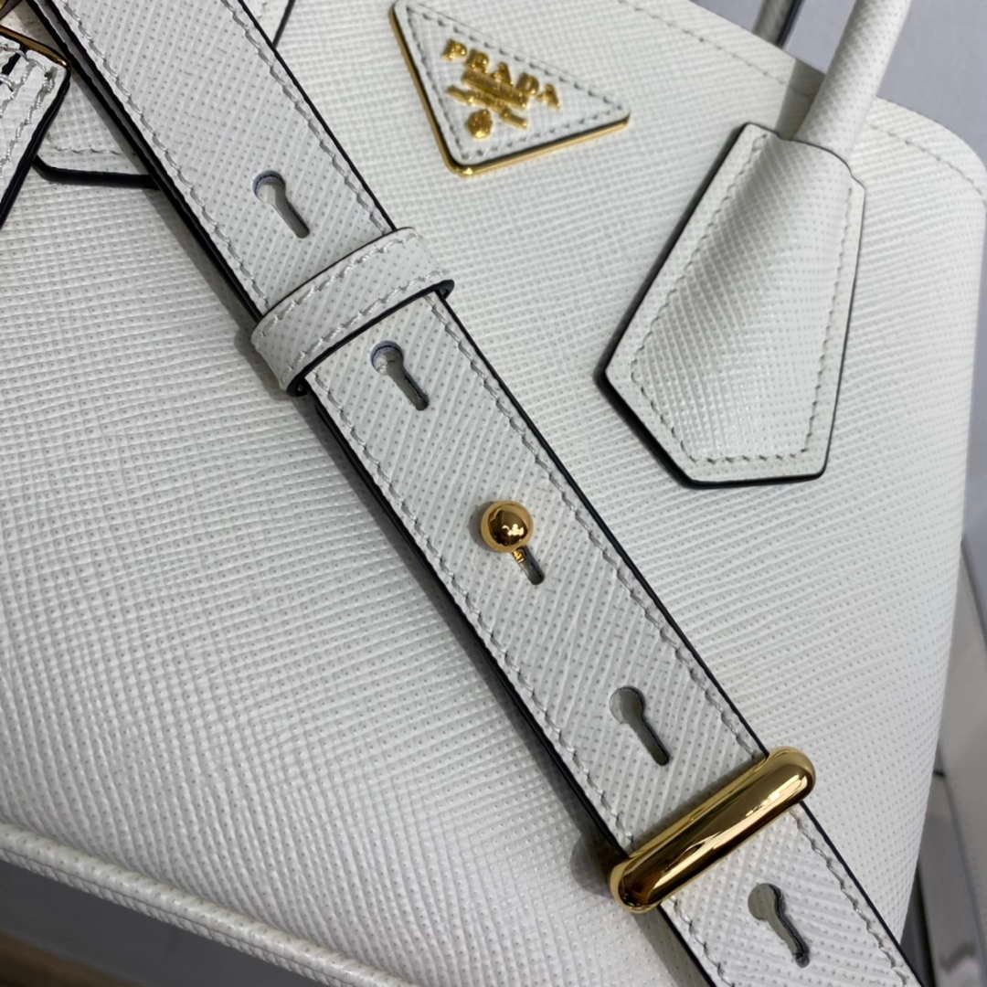 Replica Prada 1BG443 Prada Double Saffiano leather mini bag White