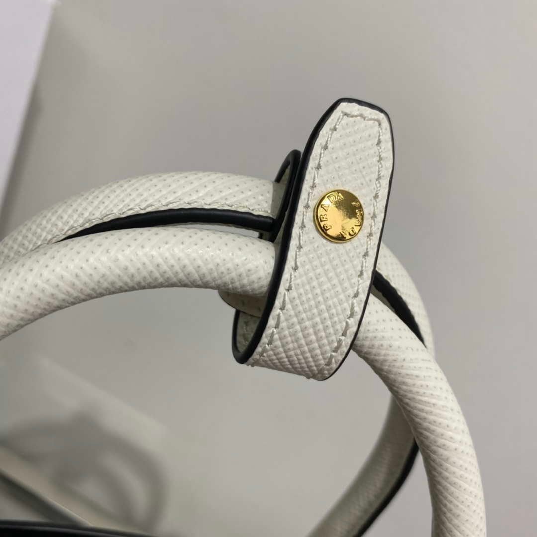 Replica Prada 1BG443 Prada Double Saffiano leather mini bag White