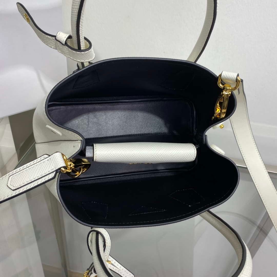 Replica Prada 1BG443 Prada Double Saffiano leather mini bag White