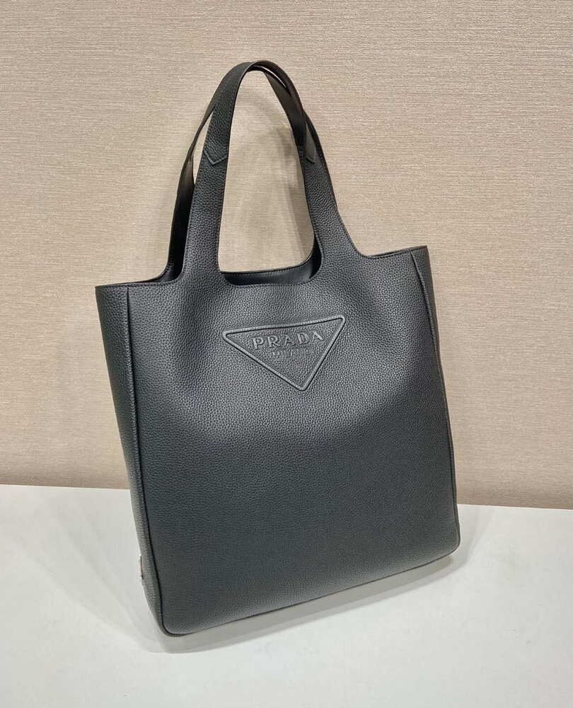 Replica Prada 2VG092 Leather Tote Shoulder Bags Black