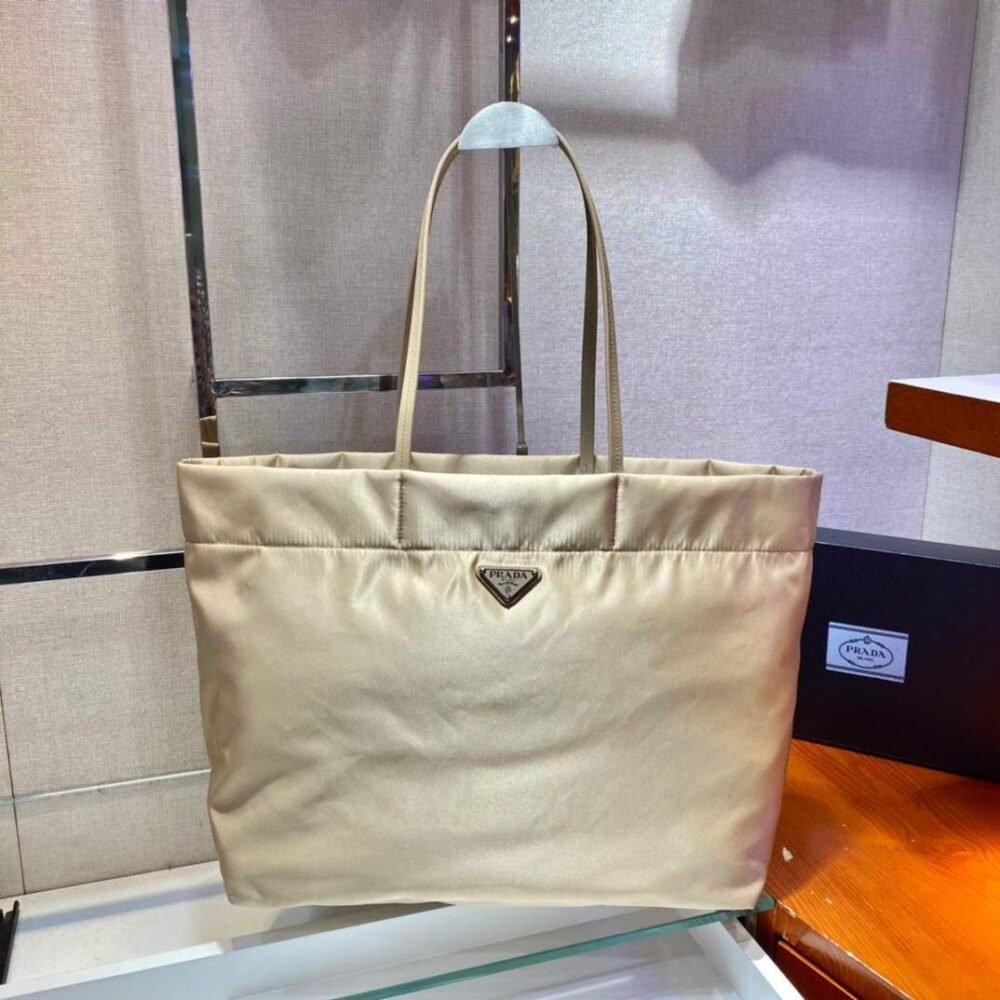 replica handbags, knock off purses, knockoff handbags, fake designer handbags, replica designer handbags, replica handbags,high quality replica designer handbags, Replica Prada 1BG107 Re Nylon Medium Tote Bag Apricot