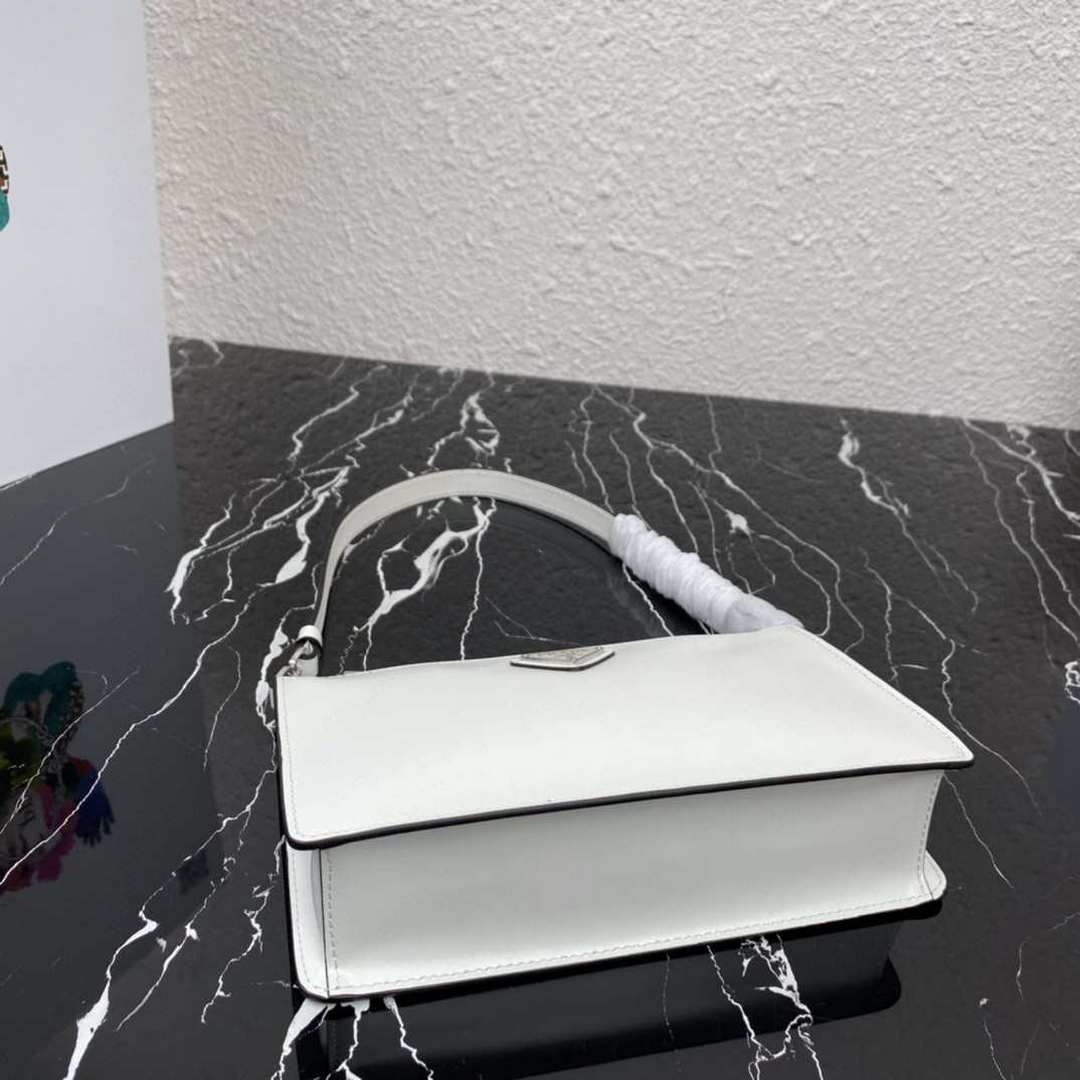 Replica Prada 1BC155 Saffiano leather mini bag White