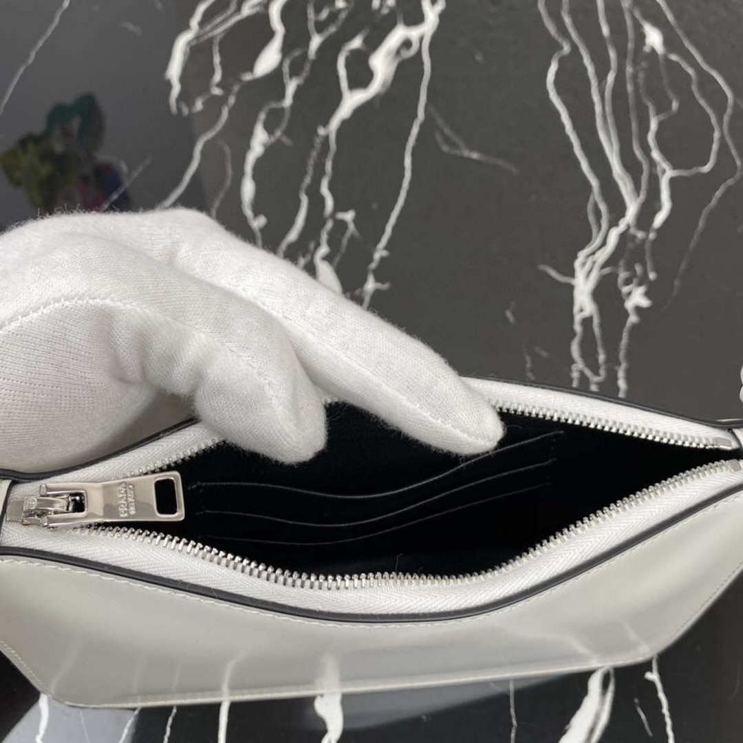 Replica Prada 1BC155 Saffiano leather mini bag White