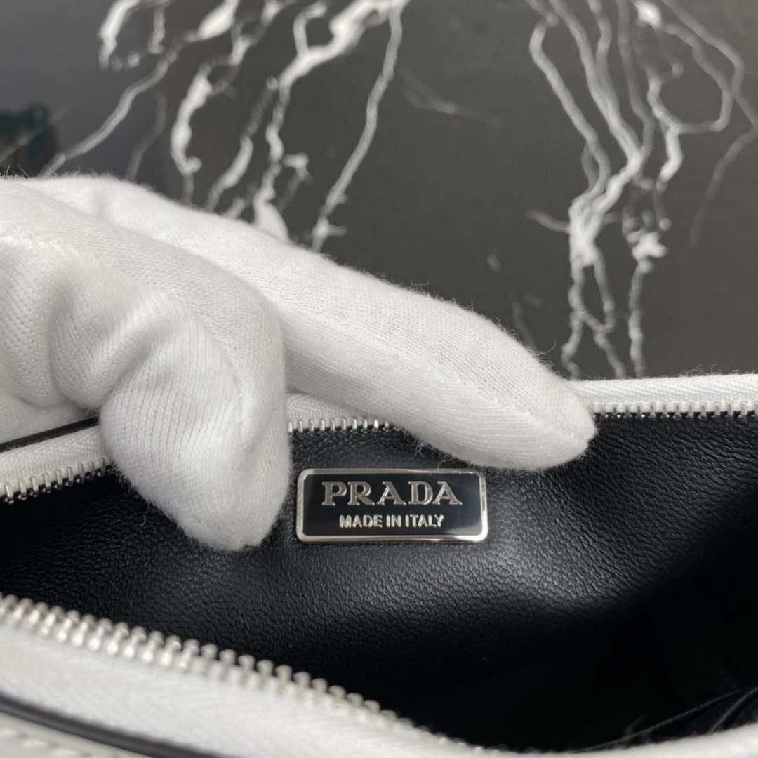 Replica Prada 1BC155 Saffiano leather mini bag White