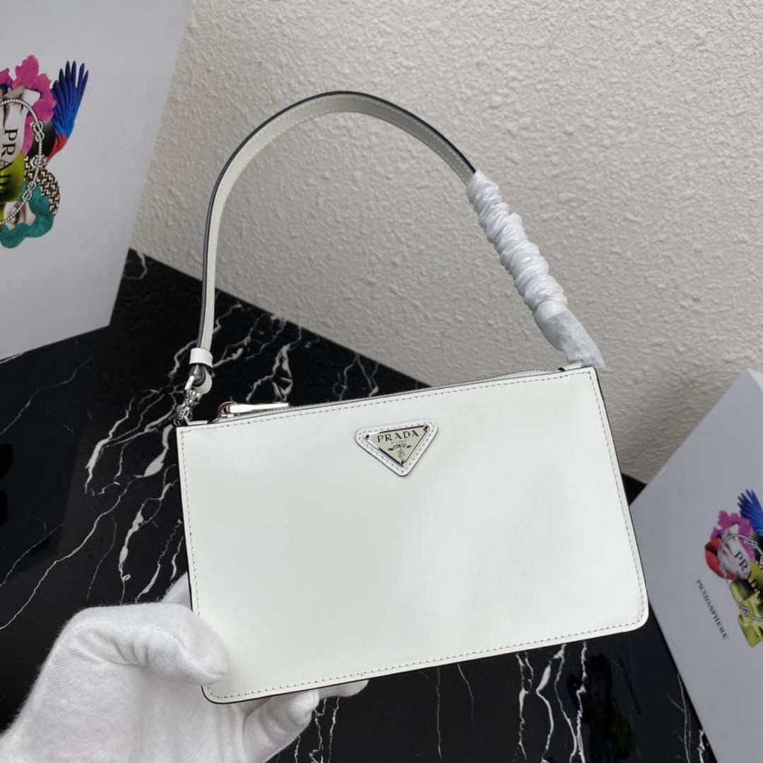 Replica Prada 1BC155 Saffiano leather mini bag White