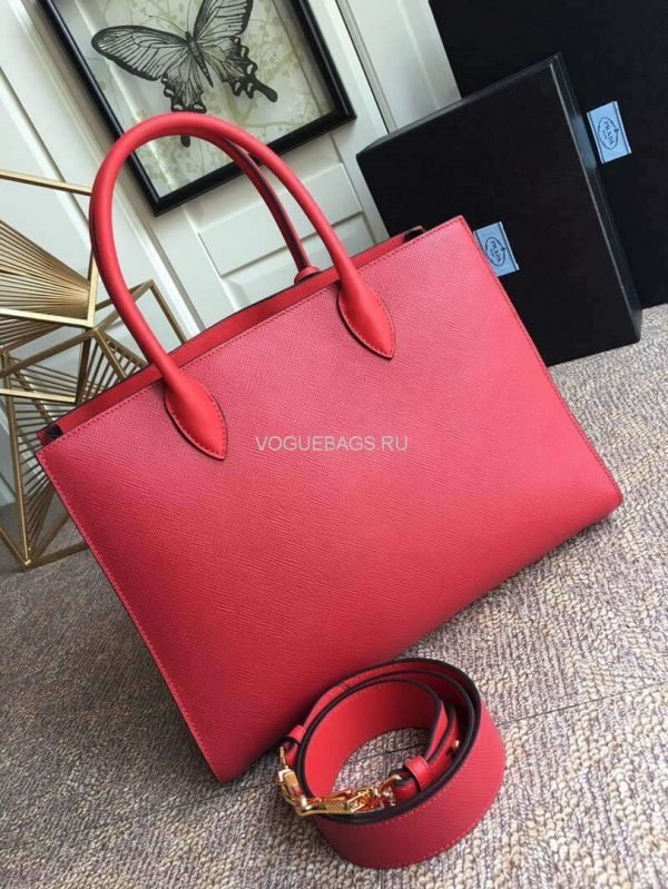 6532530d4d93e.jpg Replica Prada 1BA153 Large Saffiano Leather Handbag in Red