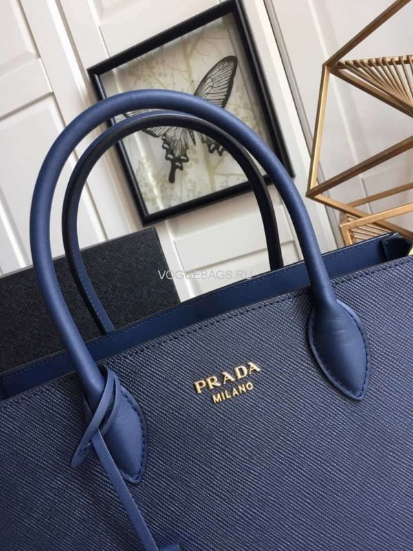65325314e36fa.jpg Replica Prada 1BA153 Large Saffiano Leather Handbag In Navy Blue