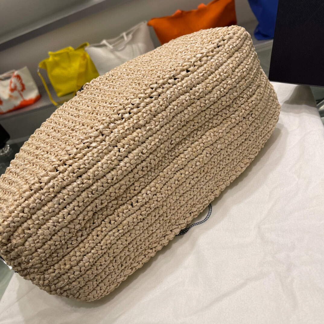 Replica Prada Small Raffia tote bag 1BG422 Apricot