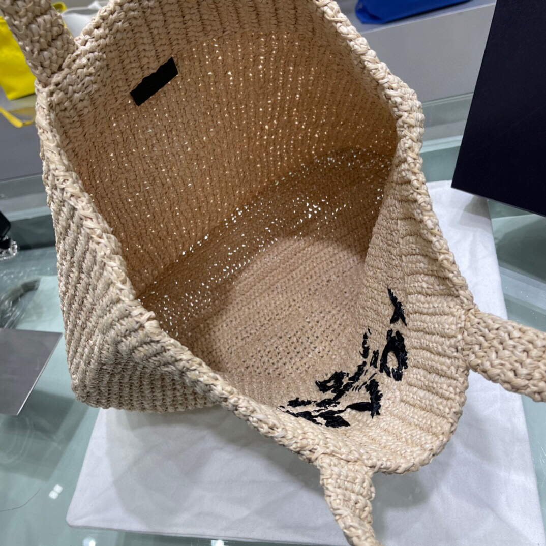 Replica Prada Small Raffia tote bag 1BG422 Apricot