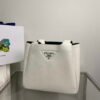 Replica Prada 1BG335 Tote Leather Bucket Handbag White