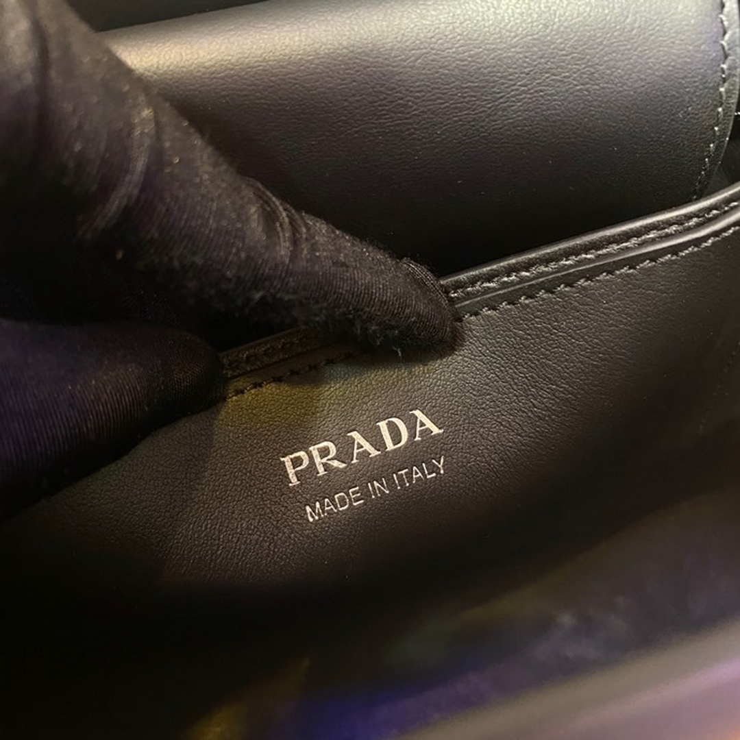 6532538593b96.jpg Replica Prada 1BA311 Spectrum Small Leather Top Handle Bag Black