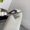 Replica Prada Leather Prada Triangle shoulder bag 1BH190 White