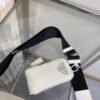 Replica Prada Leather Prada Triangle shoulder bag 1BH190 White