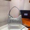 Replica Prada 1NE515 Satin mini-bag with artificial crystals gray
