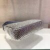 Replica Prada 1NE515 Satin mini-bag with artificial crystals gray