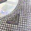 Replica Prada 1NE515 Satin mini-bag with artificial crystals gray