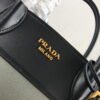 653254121a901.jpg Replica Prada 1BA046 Medium Esplanade Leather Tote Bag Grey and Black