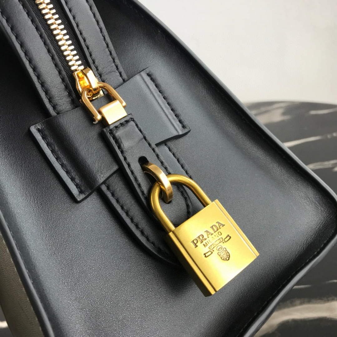 6532541313e4b.jpg Replica Prada 1BA046 Medium Esplanade Leather Tote Bag Grey and Black