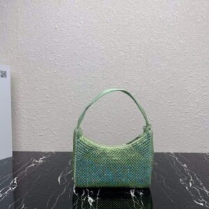 Replica Prada 1NE515 Satin mini-bag with artificial crystals Pink