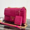 Replica Prada 1BD108 Medium Leather Prada Diagramme Bag Plum