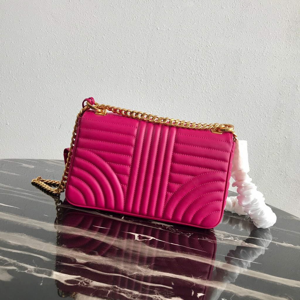 Replica Prada 1BD108 Medium Leather Prada Diagramme Bag Plum
