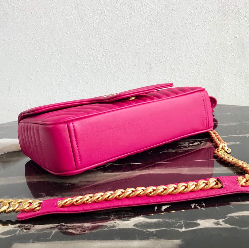 Replica Prada 1BD108 Medium Leather Prada Diagramme Bag Plum
