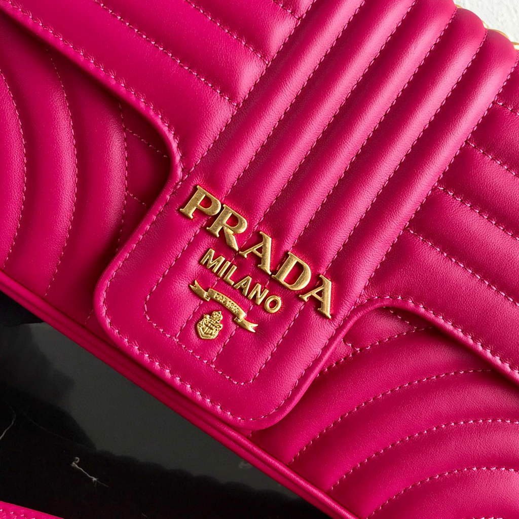 Replica Prada 1BD108 Medium Leather Prada Diagramme Bag Plum