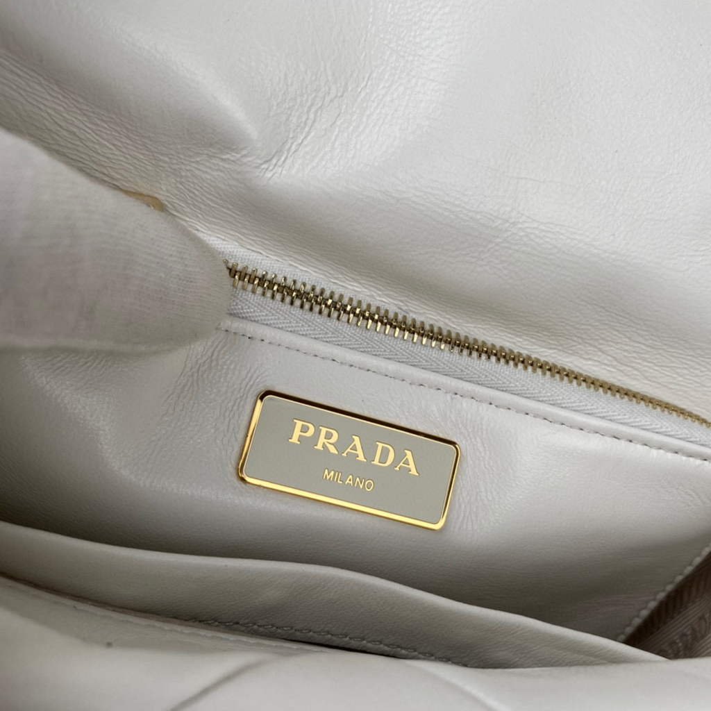 Replica Prada 1BD292 Prada System nappa leather patchwork Bag White