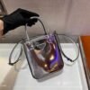 Replica Prada 1BA331 Small Brushed Leather Tote Silver