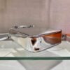 Replica Prada 1BA331 Small Brushed Leather Tote Silver