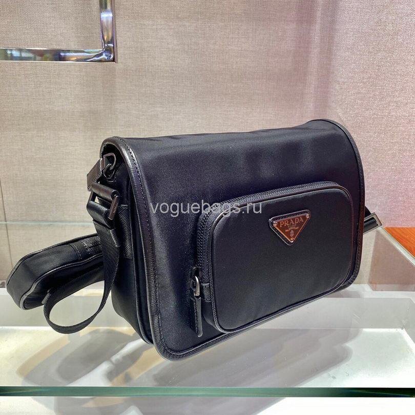 Replica Prada 2VD041 Re Nylon And Saffiano Leather Shoulder Bag in Black