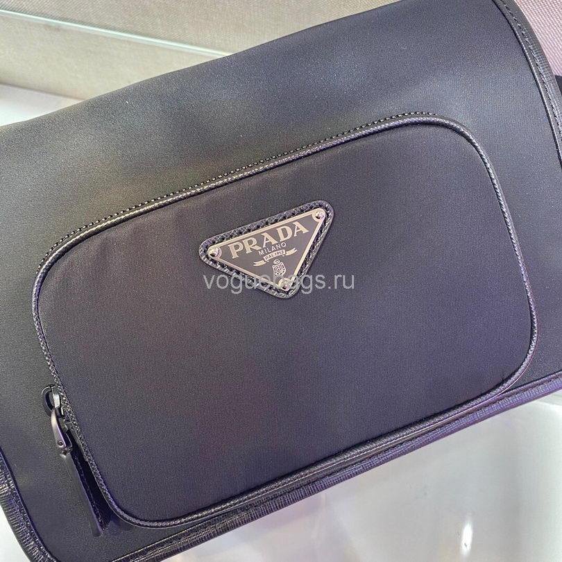 Replica Prada 2VD041 Re Nylon And Saffiano Leather Shoulder Bag in Black