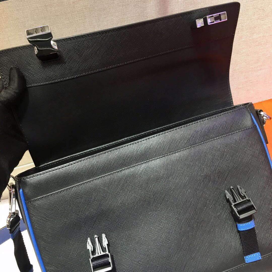 Replica Prada 2VD018 Shoulder Bag Men Black and Blue